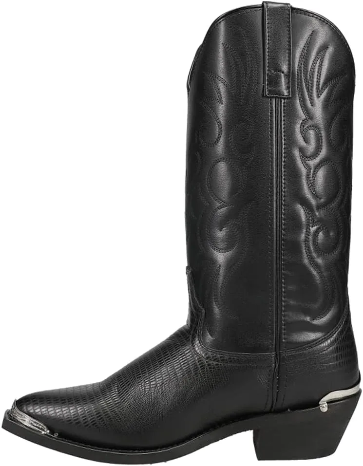 Laredo Mens Atlanta Lizard Print Pointed Toe Dress Boots Mid Calf - Black