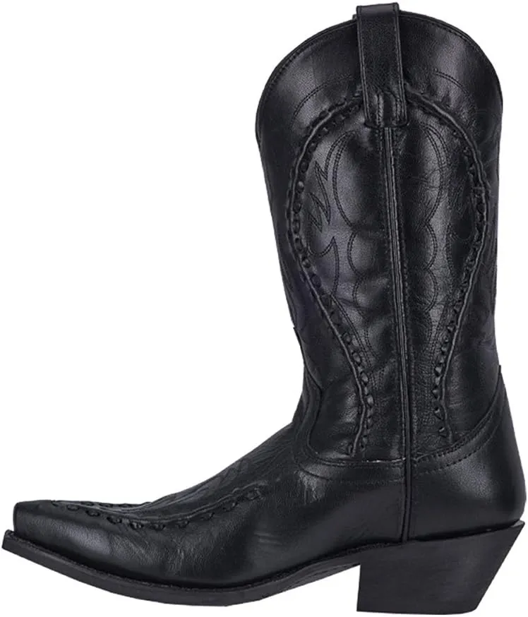Laredo Mens Laramie Snip Toe Dress Boots Mid Calf - Black