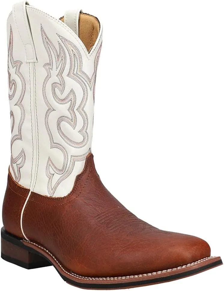 Laredo Mens Lodi Embroidered Square Toe Casual Boots Mid Calf - Brown
