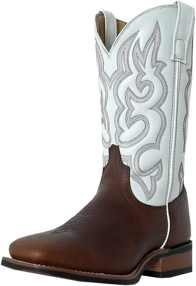 Laredo Mens Lodi Embroidered Square Toe Casual Boots Mid Calf - Brown
