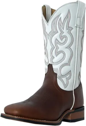 Laredo Mens Lodi Embroidered Square Toe Casual Boots Mid Calf - Brown
