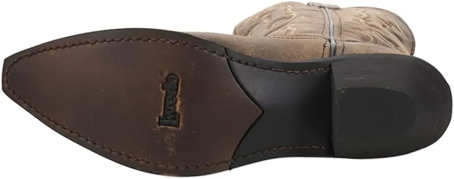 Laredo Womens Access Wide Calf Snip Toe Casual Boots Mid Calf Low Heel 1-2" - Brown