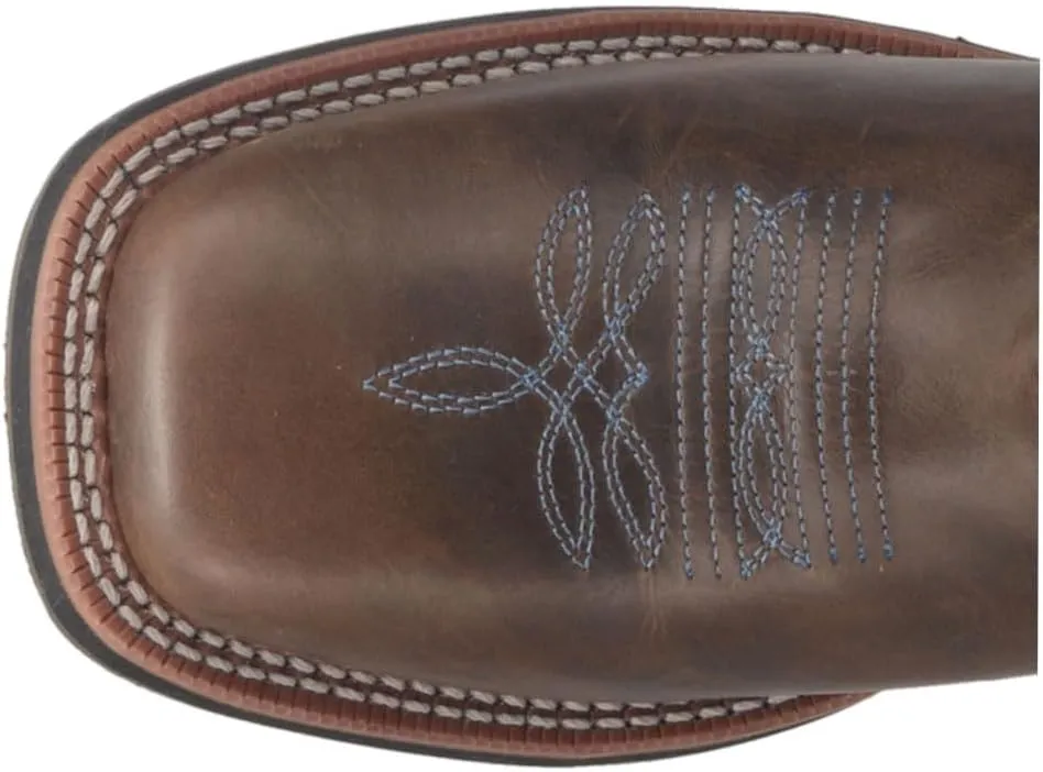 Laredo Womens Isla Tooled-Inlay Embroidered Square Toe Casual Boots Mid Calf Low Heel 1-2" - Brown