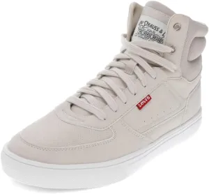 Levi's Mens Liam Hi Synthetic Leather Casual Hightop Sneaker Shoe, Stone/Grey, 7 M