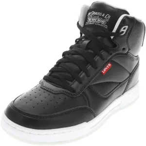 Levi's Womens Venice Synthetic Leather Casual High Top Sneaker Shoe, Black/Grey/Blue, 6.5 M