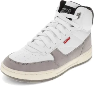 Levi's Womens Venice Synthetic Leather Casual High Top Sneaker Shoe, White/Cement/Black, 7 M