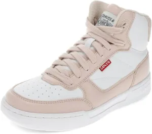 Levi's Womens Venice Synthetic Leather Casual High Top Sneaker Shoe, White/Parchment, 10 M