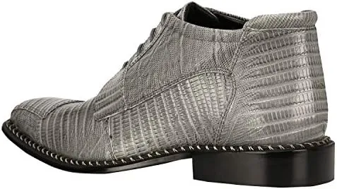 LIBERTYZENO Mens Lizard Print Genuine Leather Adults Ankle Boots Lace Up Dress Shoes for Prom Graduation
