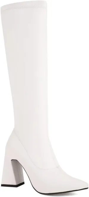 LISYIIZ Women's BS260 Manmade Chukka Boots Mid Calf Pigskin Leather High Block Mid Calf Boots