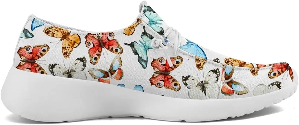 Loafers for Women Butterfly Slip-on Shoes White Walking Shoes Gifts for Mom Wife