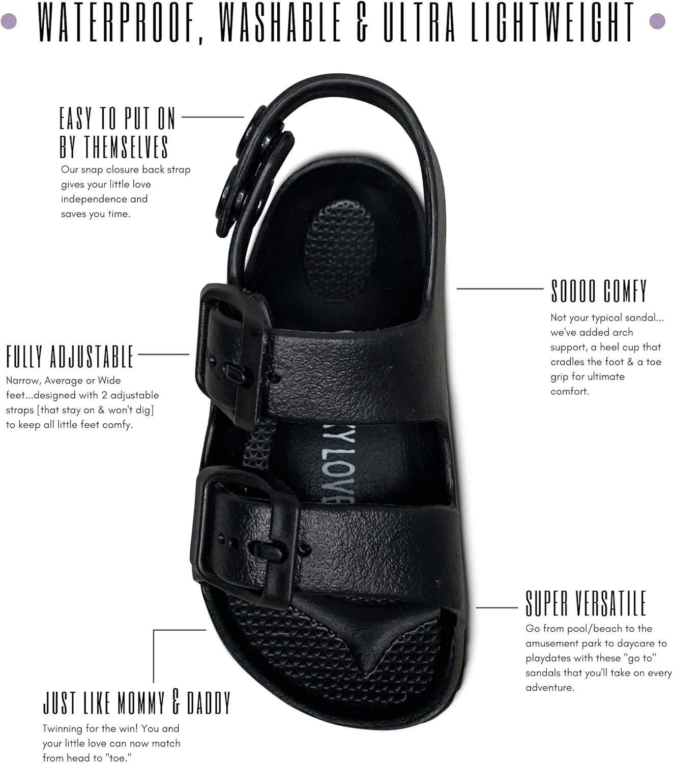 Lucky Love Toddler Water Shoes for Girls & Boys