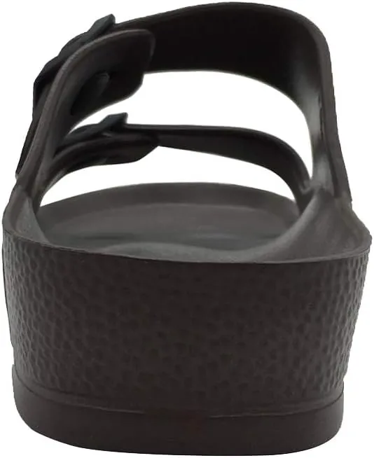 Luffymomo Adjustable Slip on Eva Double Buckle Slides Comfort Footbed Thong Sandals for Womens