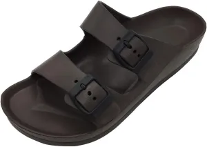 Luffymomo Adjustable Slip on Eva Double Buckle Slides Comfort Footbed Thong Sandals for Womens