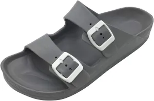 Luffymomo Adjustable Slip on Eva Double Buckle Slides Comfort Footbed Thong Sandals for Womens
