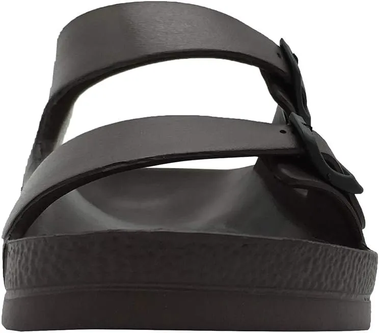 Luffymomo Adjustable Slip on Eva Double Buckle Slides Comfort Footbed Thong Sandals for Womens