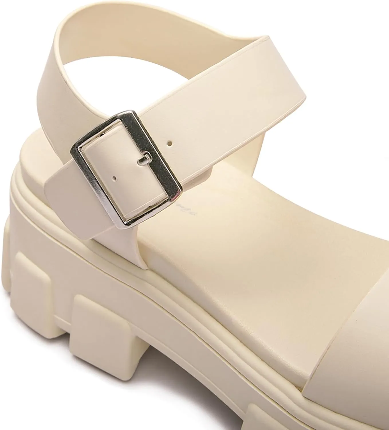 Luffymomo Women's Platform Wedge Sandals Lug Sole Sandals Adjustable Ankle Strap Chunky Heels