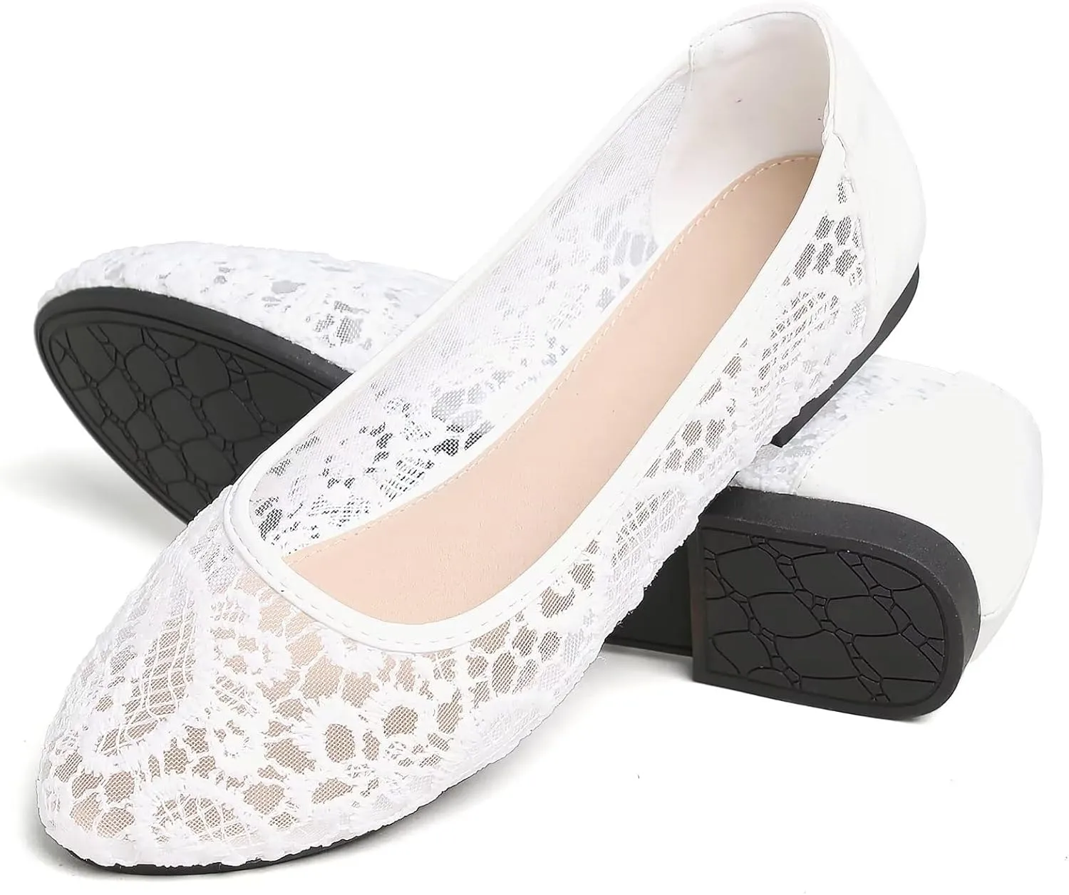 LUXINYU Flats for Women Classic Pointed Toe Slip-On Ballet Flats Soft Pu Leather Dress Shoes Comfortable Loafers Lightweight