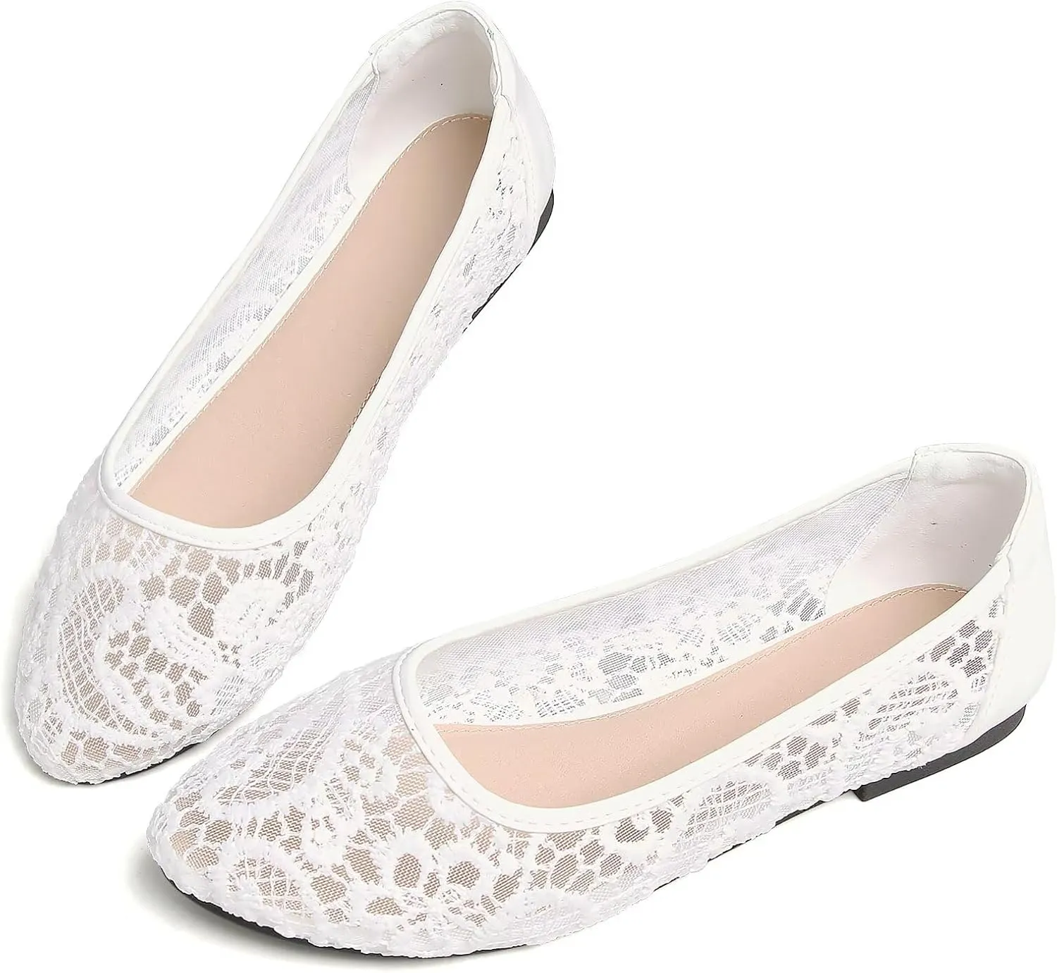 LUXINYU Flats for Women Classic Pointed Toe Slip-On Ballet Flats Soft Pu Leather Dress Shoes Comfortable Loafers Lightweight