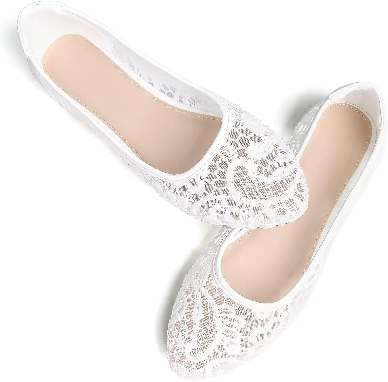 LUXINYU Flats for Women Classic Pointed Toe Slip-On Ballet Flats Soft Pu Leather Dress Shoes Comfortable Loafers Lightweight