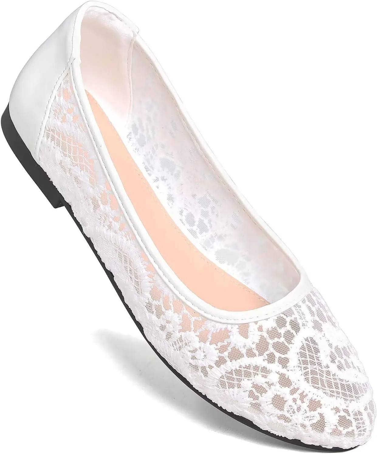 LUXINYU Flats for Women Classic Pointed Toe Slip-On Ballet Flats Soft Pu Leather Dress Shoes Comfortable Loafers Lightweight