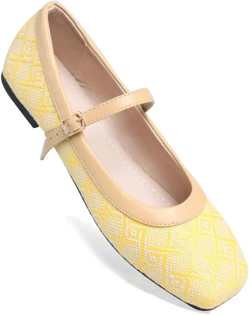 LUXINYU Women's Slip on Flats,Traditional Chinese Style Embroidered Round Toe Ballet Flats Shoes