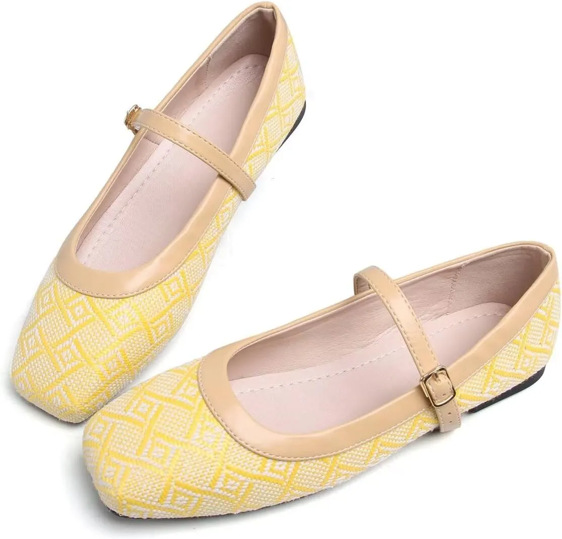 LUXINYU Women's Slip on Flats,Traditional Chinese Style Embroidered Round Toe Ballet Flats Shoes