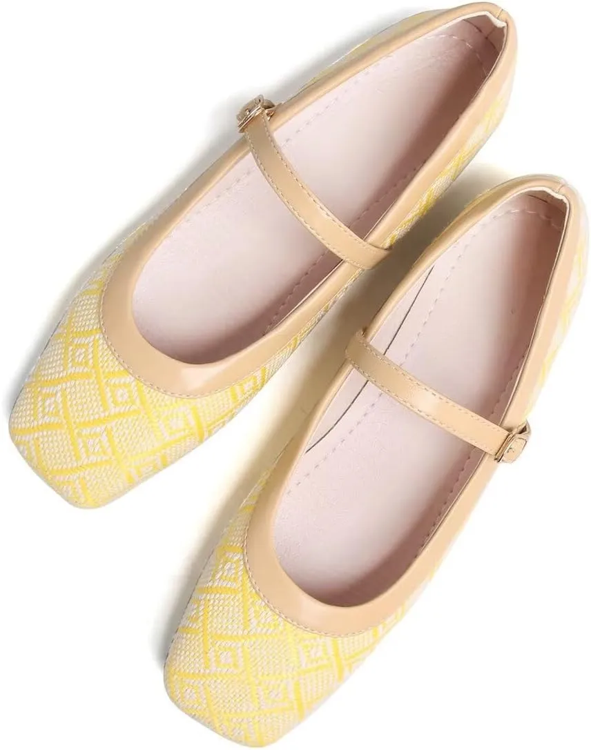 LUXINYU Women's Slip on Flats,Traditional Chinese Style Embroidered Round Toe Ballet Flats Shoes