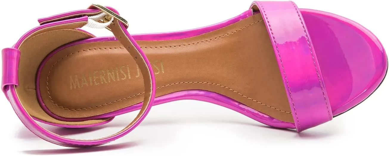 MAIERNISI JESSI Unisex Men's Women's Sandals Ankle Strap Kitten High Heel