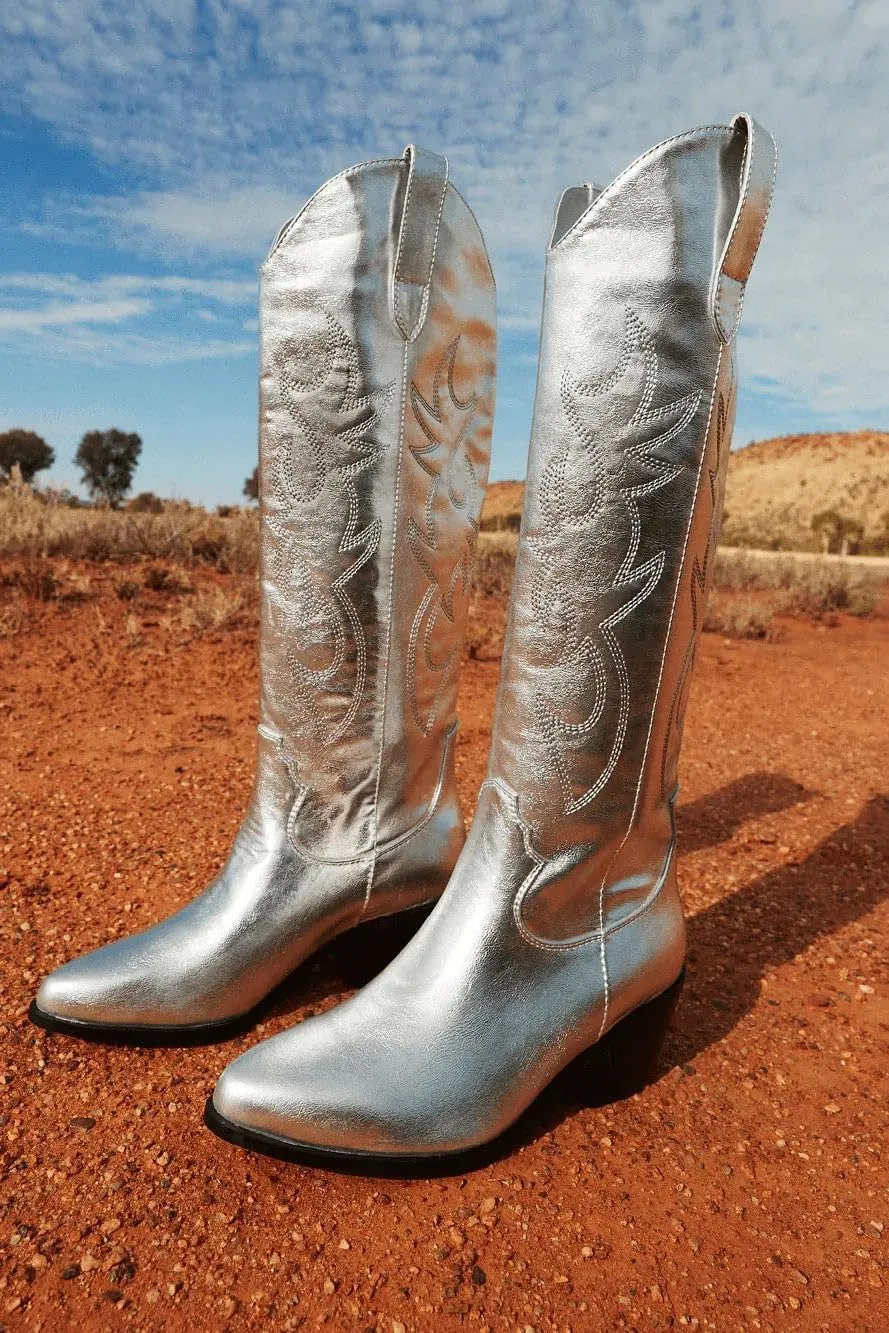MeiLuSi Knee High Cowboy Boots Women's Cowgirl Boots for Women Embroidered Fashion Pull on Tall Western Boot
