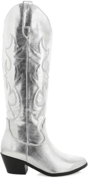 MeiLuSi Knee High Cowboy Boots Women's Cowgirl Boots for Women Embroidered Fashion Pull on Tall Western Boot