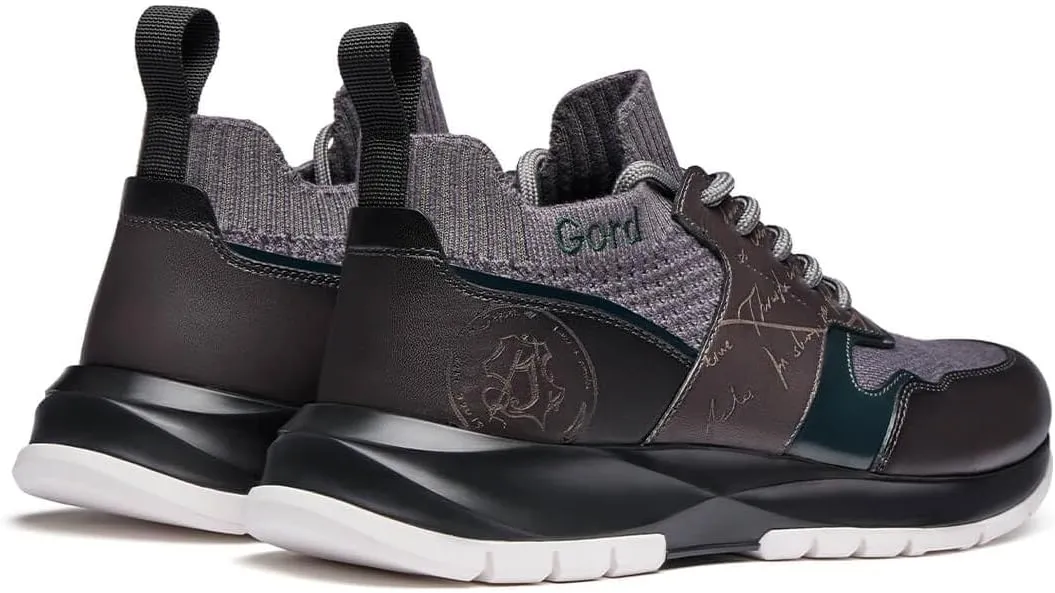 Men's Casual Dress Sneakers Breathable Leather Wool Knit Business Walking Shoes Comfortable Lightweight Lace Up Running Shoes