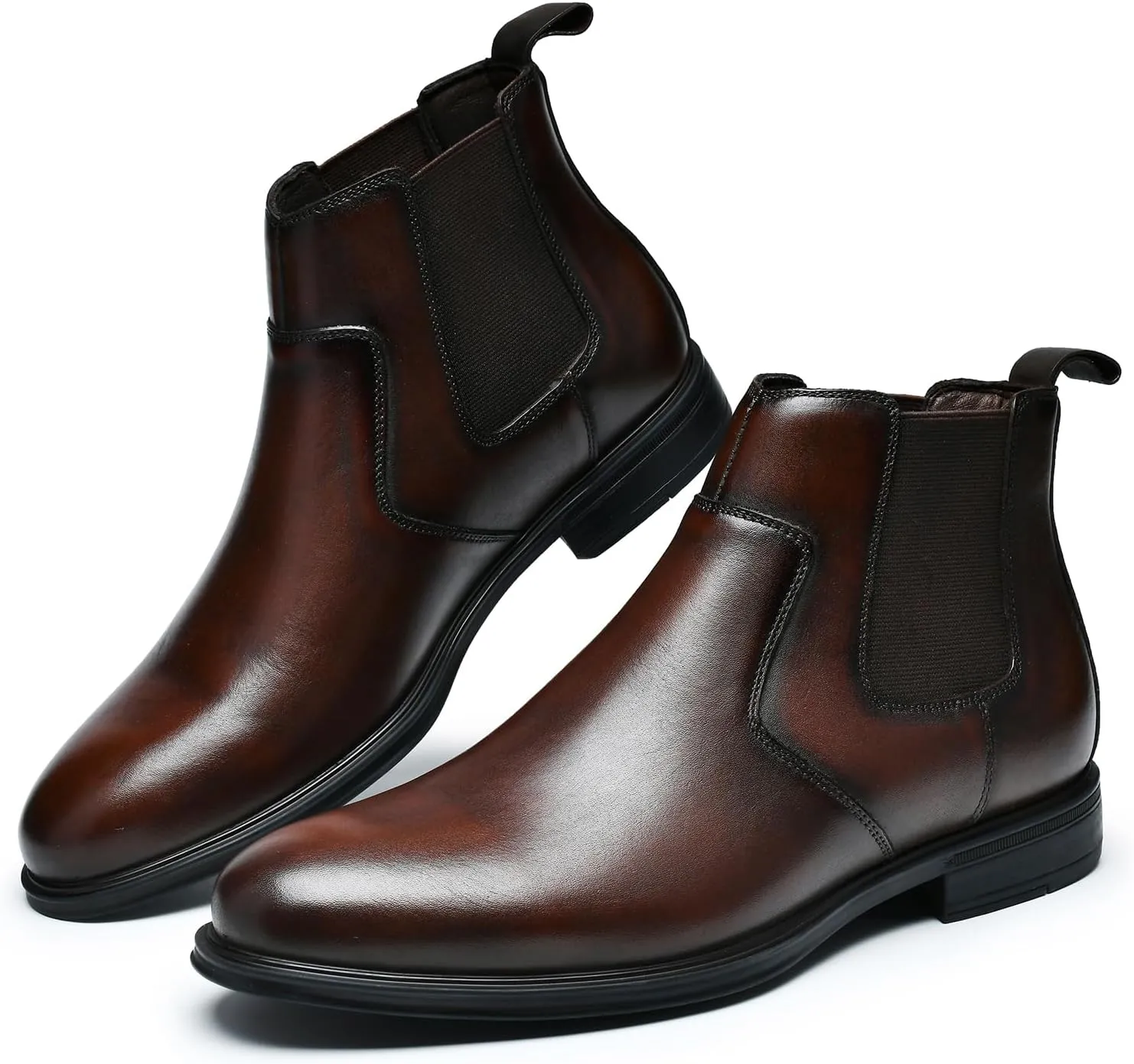 Mens Chelsea Dress Boots Classic Stylish Casual Leather Slip On Ankle Boot for Men