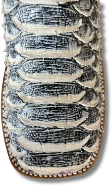 Men's Exotic Pattern Western Cowboy Slip-On Square Toe Boots in Leather-Alex Series Snake, Caiman & Ostrich Styling bota de vaquero para hombre