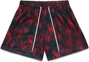 Men's Lightweight Graphic Print Mesh Basketball Shorts 4 Inch Gym Shorts for Hoops, Training & Streetwear with Drawstring