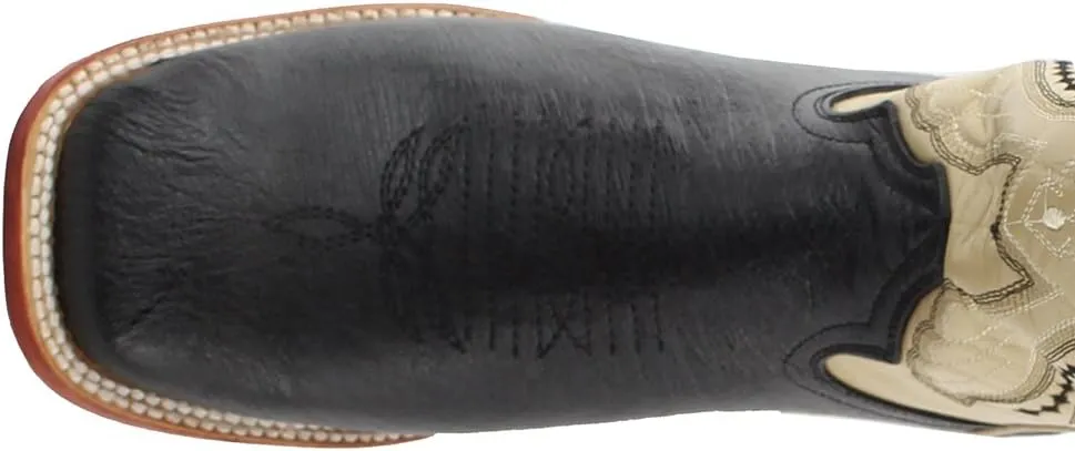 Mens Morgan Smooth Ostrich Square Toe Casual Boots Mid Calf - Black