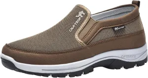 Men's Walking Shoes Waterproof Hiking Breathable Mesh Shoes Slip on Orthopedic Sneakers Outdoor Non Slip Shoe Casual Low Top Boots for Men Climbing Running Workout Daily Work