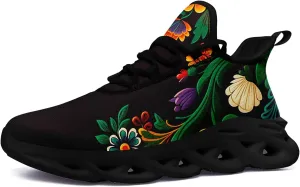 Mexican Floral Print Sneakers for Men & Women - Lightweight Running Shoes Gym Trainers Cushioned Casual Walking Footwear