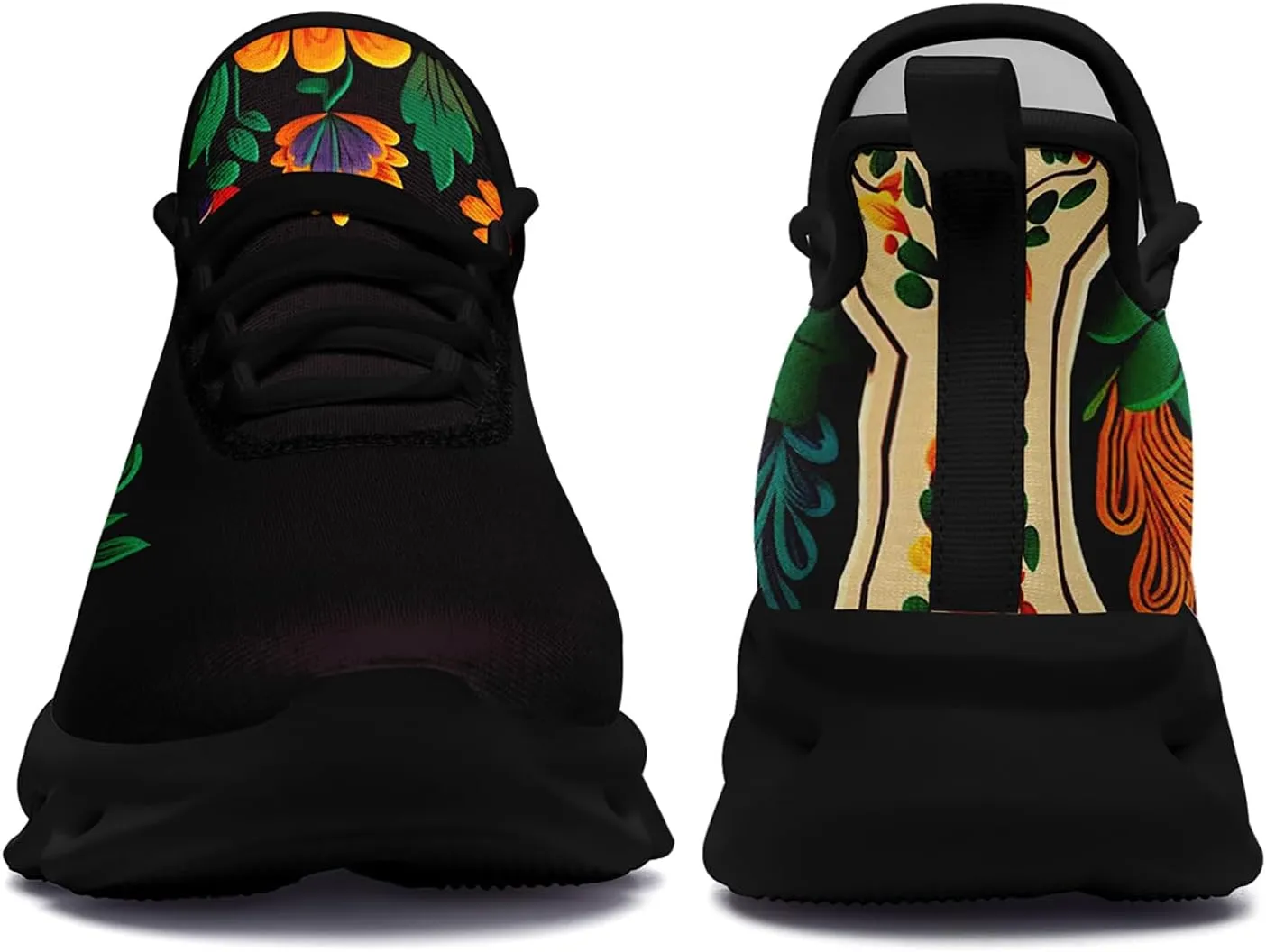 Mexican Floral Print Sneakers for Men & Women - Lightweight Running Shoes Gym Trainers Cushioned Casual Walking Footwear