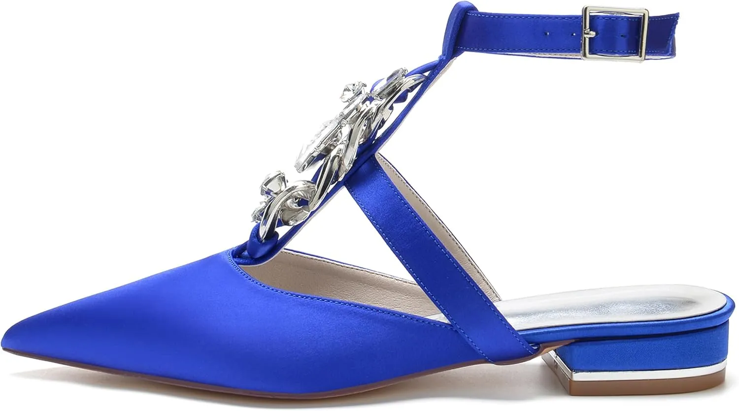 Minishion Evening Flats Shoes Women Slingback Ankle Strap Bridal Wedding Party Pumps Mules BR187