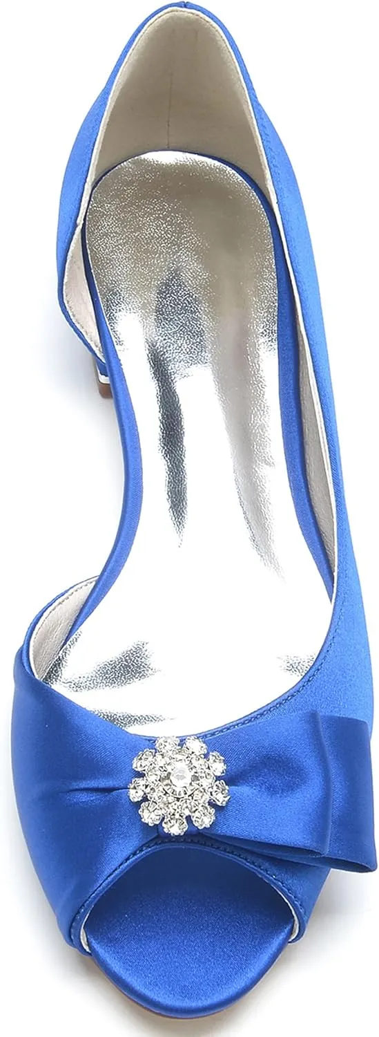 Minishion Ladies Girls Flats for Wedding Dress D-Orsay Peep Toe Evening Formal Sandals Shoes BR211