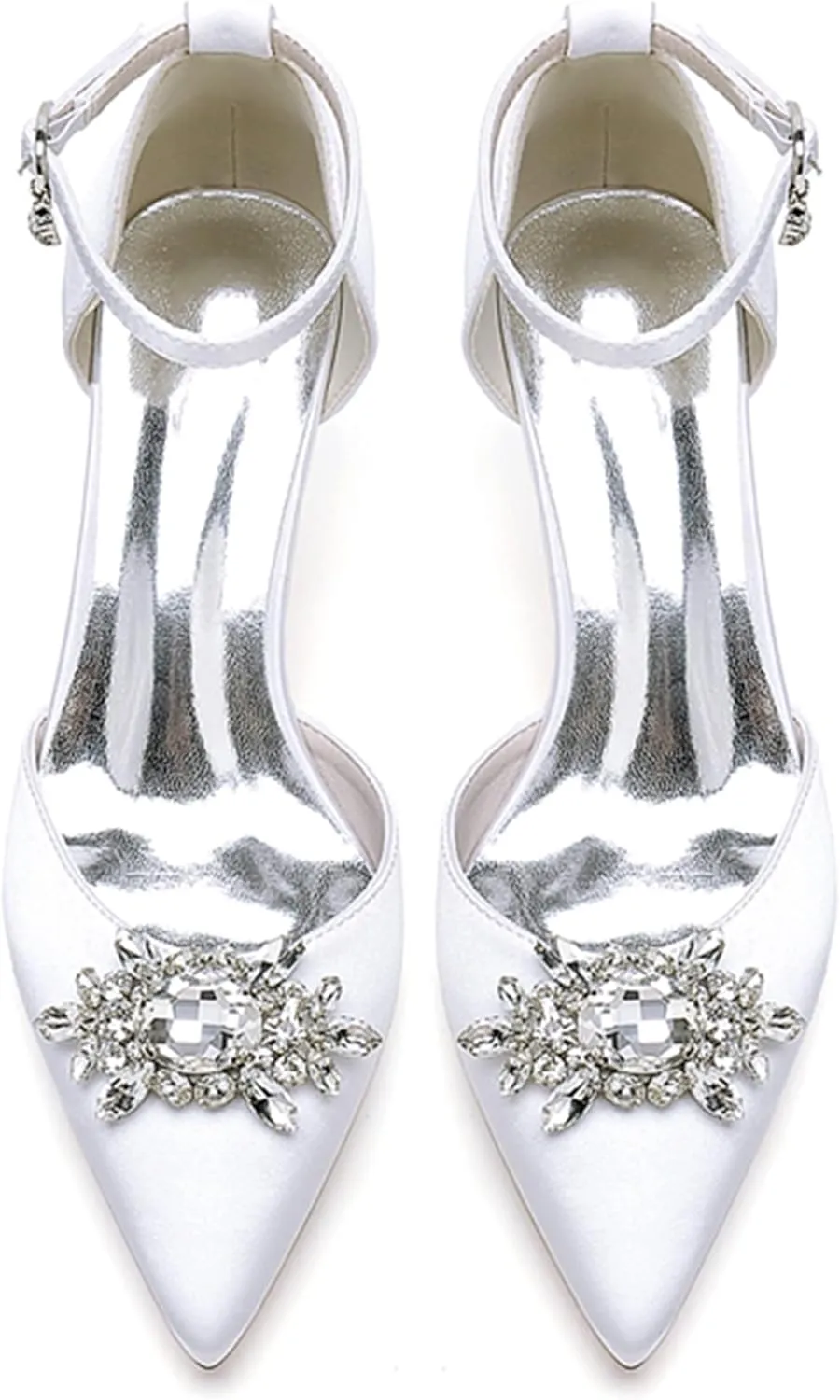 Minishion Wedding Shoes for Women Flats Almond Toe Formal Party Evening Pumps with Bows MS323