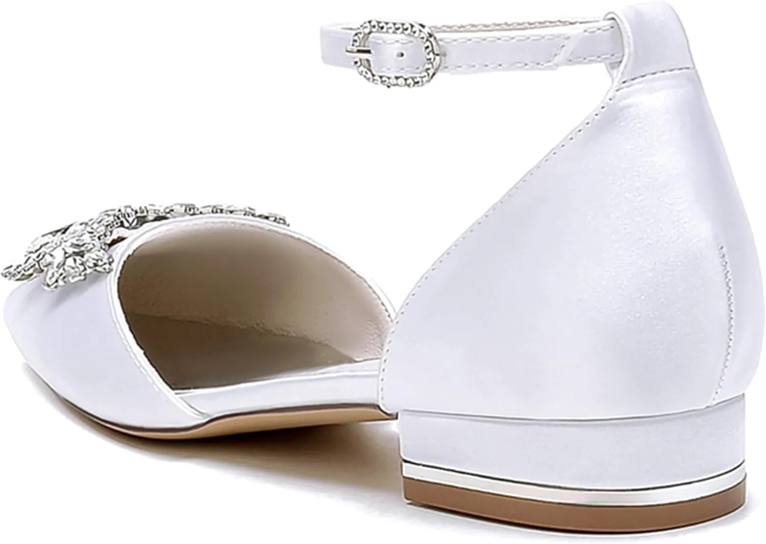 Minishion Wedding Shoes for Women Flats Almond Toe Formal Party Evening Pumps with Bows MS323