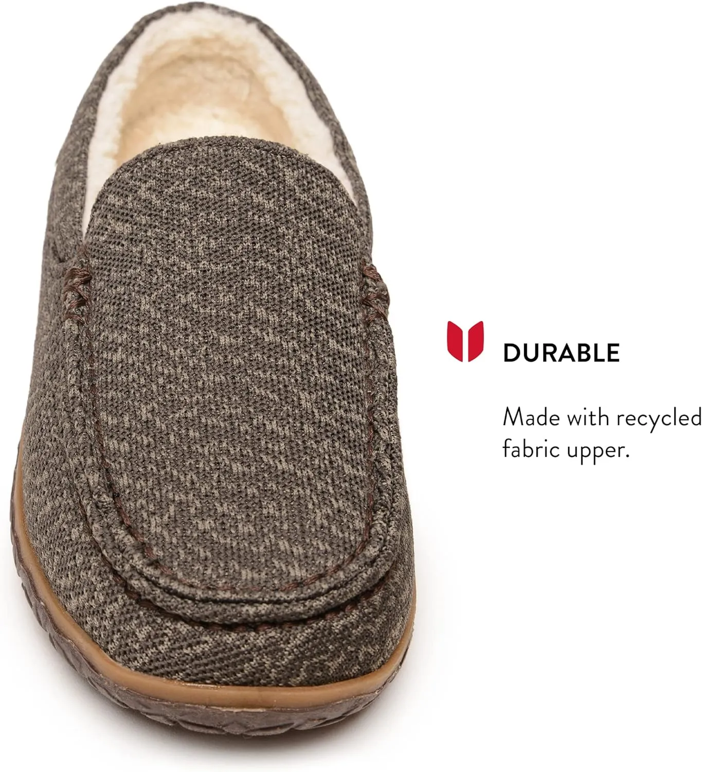 Minnetonka Men’s Ecowise Elm - Slip-On Casual Loafers Designed with Recycled Berber Lining, Removable Contoured Footbed, MinnTREAD Rubber with Rice Husk Sole, and Repurposed Fabric Upper