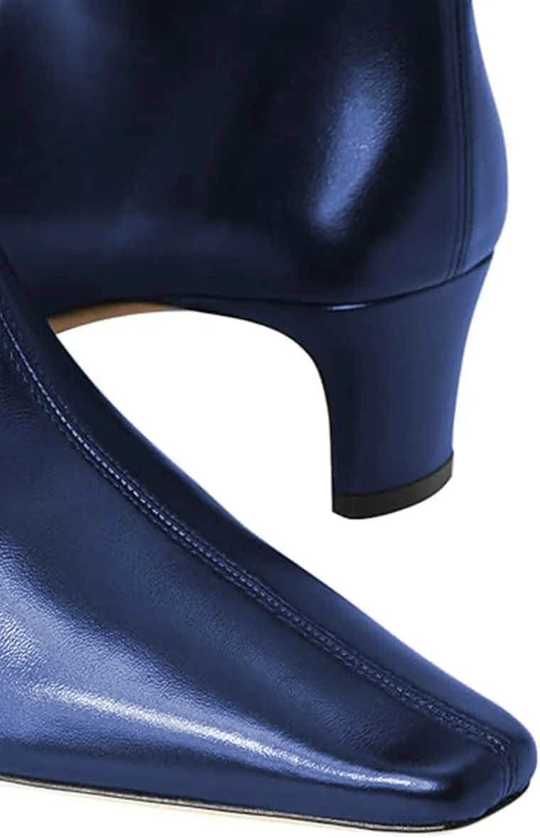 miss left Women Comfortable Low Heel Pull on Knee High Boots Stylish Square Toe Winter Party Fashion Long Boots Size 4-16 US