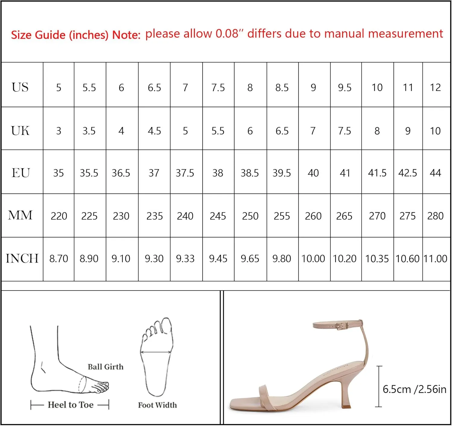 Modatope Womens Heeled Sandals Square Open Toe Kitten Heel Ankle Strap Heels for Women Daily Party Wedding Wear
