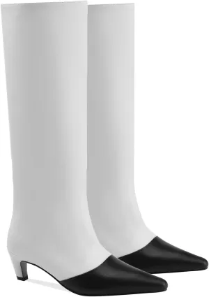 MOOMMO Women Kitten Heel Over Knee High Boots Square Toe Matte Pull On Wide Calf Pleated Low Heel Thigh Boots Stylish Retro Dress Boots Chic Party Comfy 4-11 M US