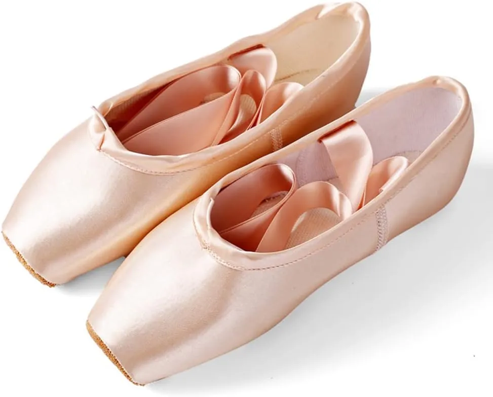 MSMAX Professional Pointe Shoes for Girls and Womens Ballet Dance Flats