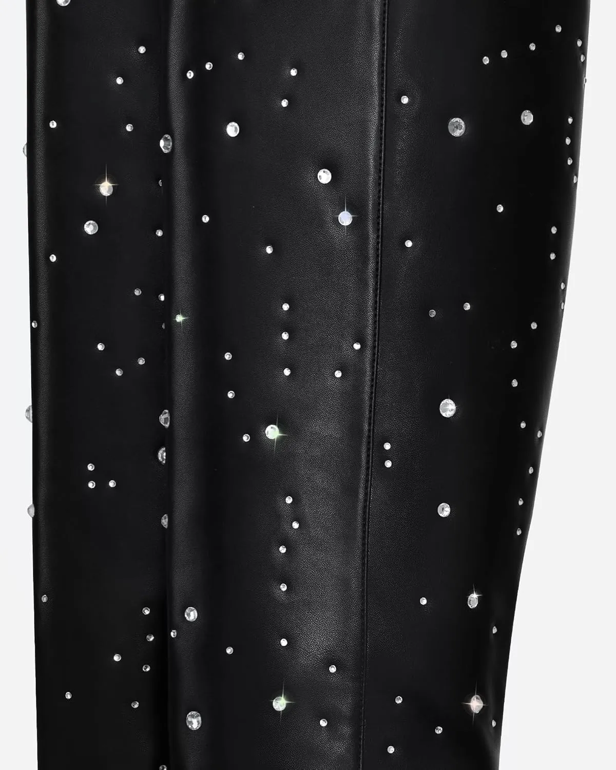 MUCCCUTE Knee High Boots for Women Square Toe Chunky Heel Side Zipper Rhinestone Sparkly Fashion Tall Long Boots for Ladies