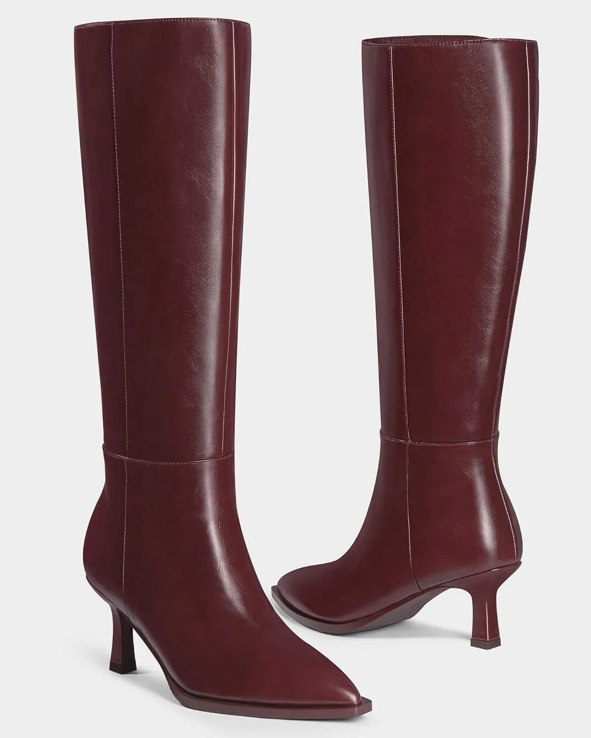 MUCCCUTE Knee High Boots for Women Tall Boots Kitten Heel Pointed Toe Slip On Comfort Fall Long Boots with Side Zipper Sexy Fashion