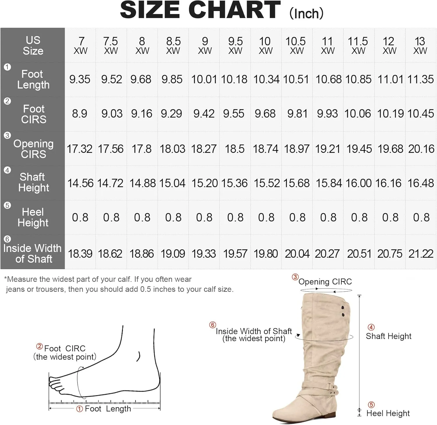 mysoft Women's Wide Calf Knee High Boots Flat Tall Boots with Side Zippers
